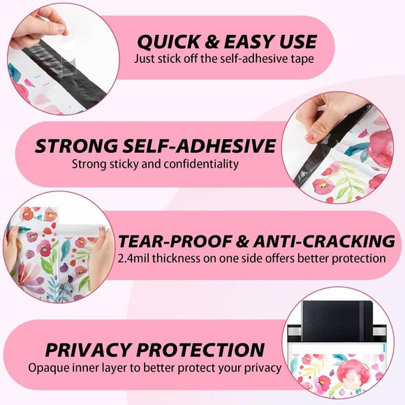 20ct Large 14.5x19 Floral Poly Mailers - Picture 3 of 5